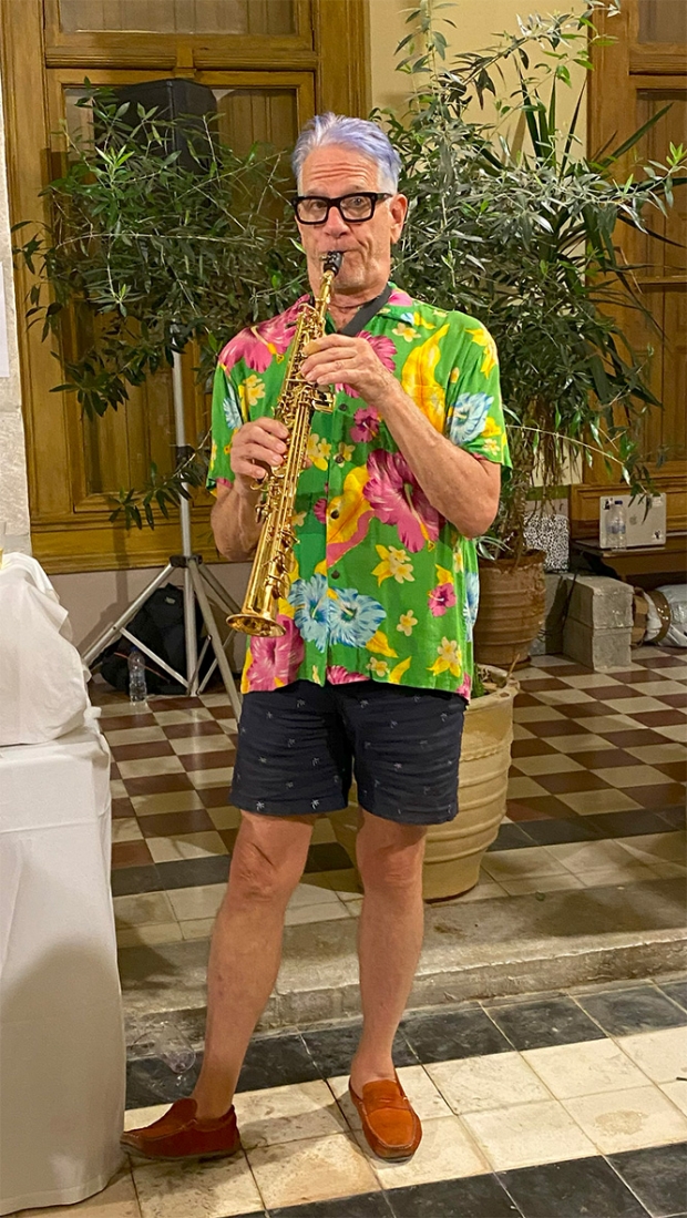 Nik playing at the closing night party 